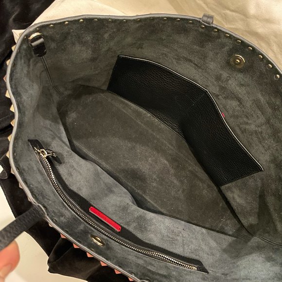 VALENTINO GARAVANI Grained Calfskin Rockstud Shoulder Tote - Picture 9 of 10